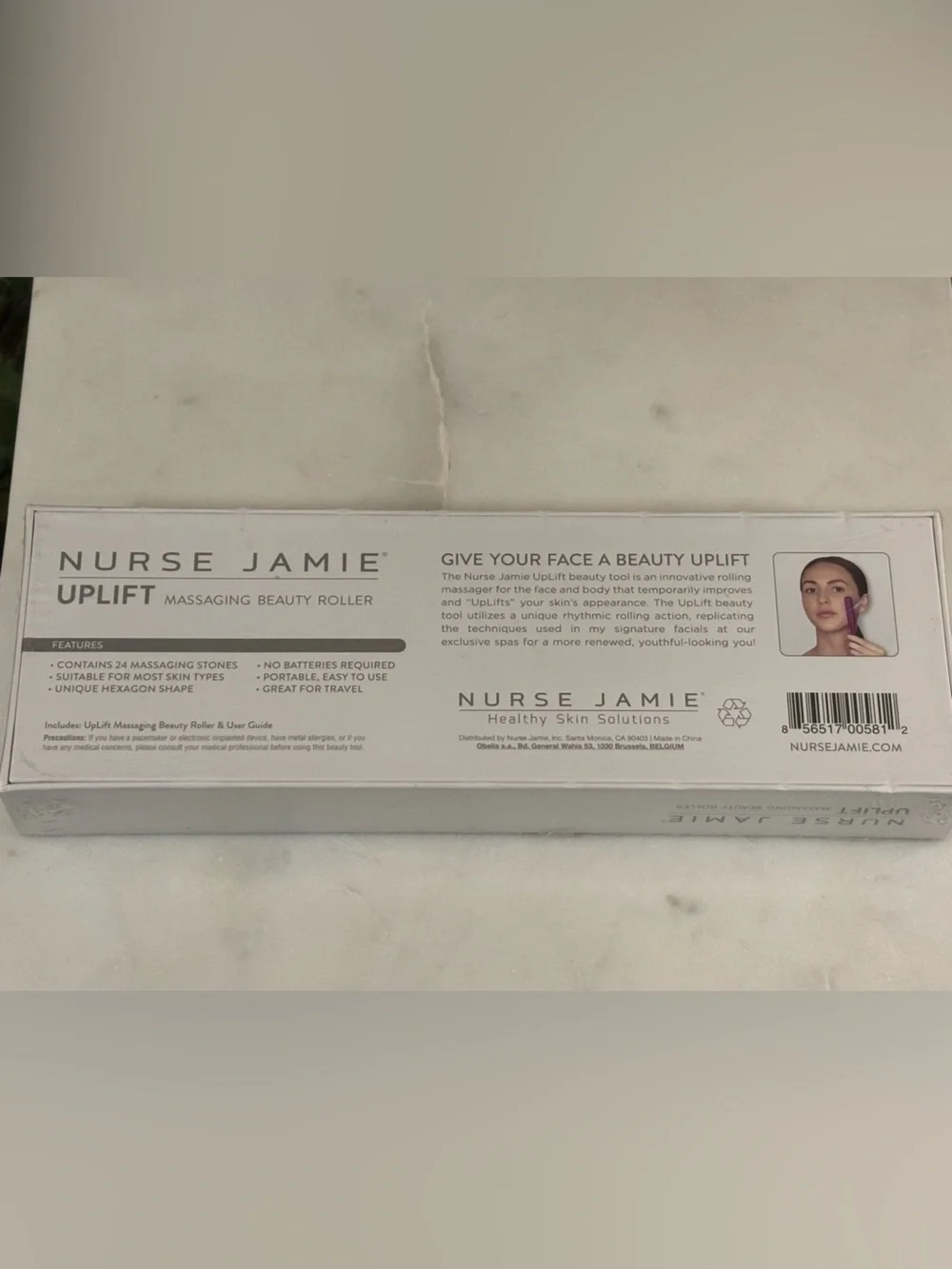 Nurse Jaime Uplift Massaging Beauty Roller Rose Gold Facial Toning New Sealed